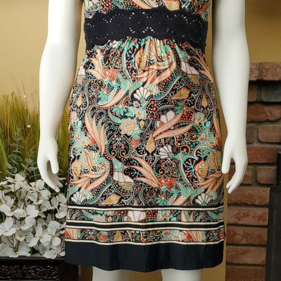 🆕️ Janette Plus U.S.A. Black Paisley Print Dress WOMEN'S SIZE: 1X - Picture 4 of 12